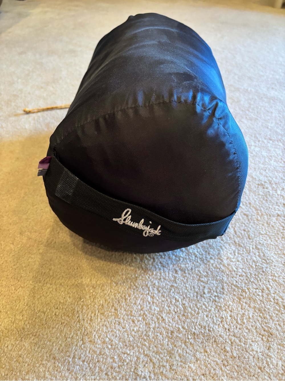 Slumberjack Girl Scout youth sleeping bag purple and grey 30F